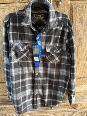 Dry Goods Black and Gray Plaid Flannel Work Shirt
